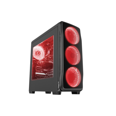 Carcasa Genesis Titan 750 Red, lateral transparent, USB 3.0