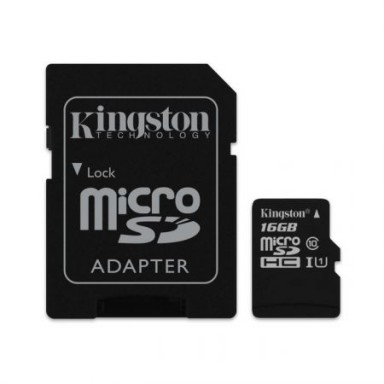 Card de memorie MicroSDHC, 16GB, Clasa 10 + Adaptor